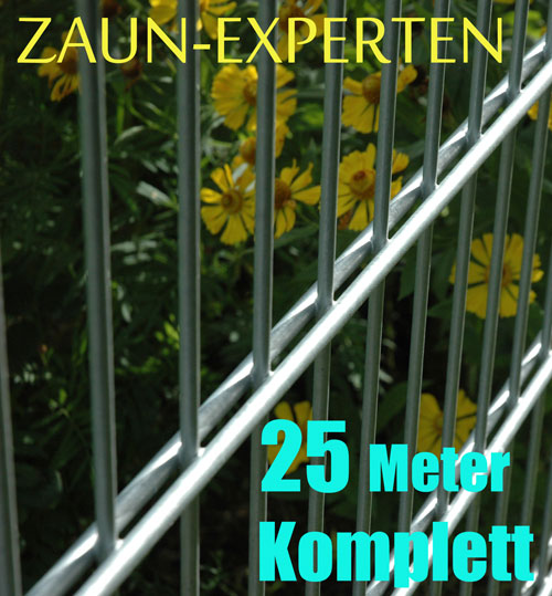 25m Metall Zaun 6/5/6 – Höhe 083cm Gartenzaun, verzinkt Stabgitter
