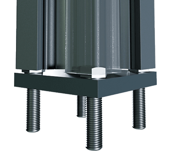 90 mm Fußplatte zum Aufdübeln