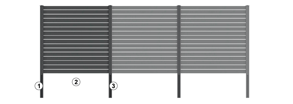 Aluminium Zaun 100 D10 Technische Zeichnung